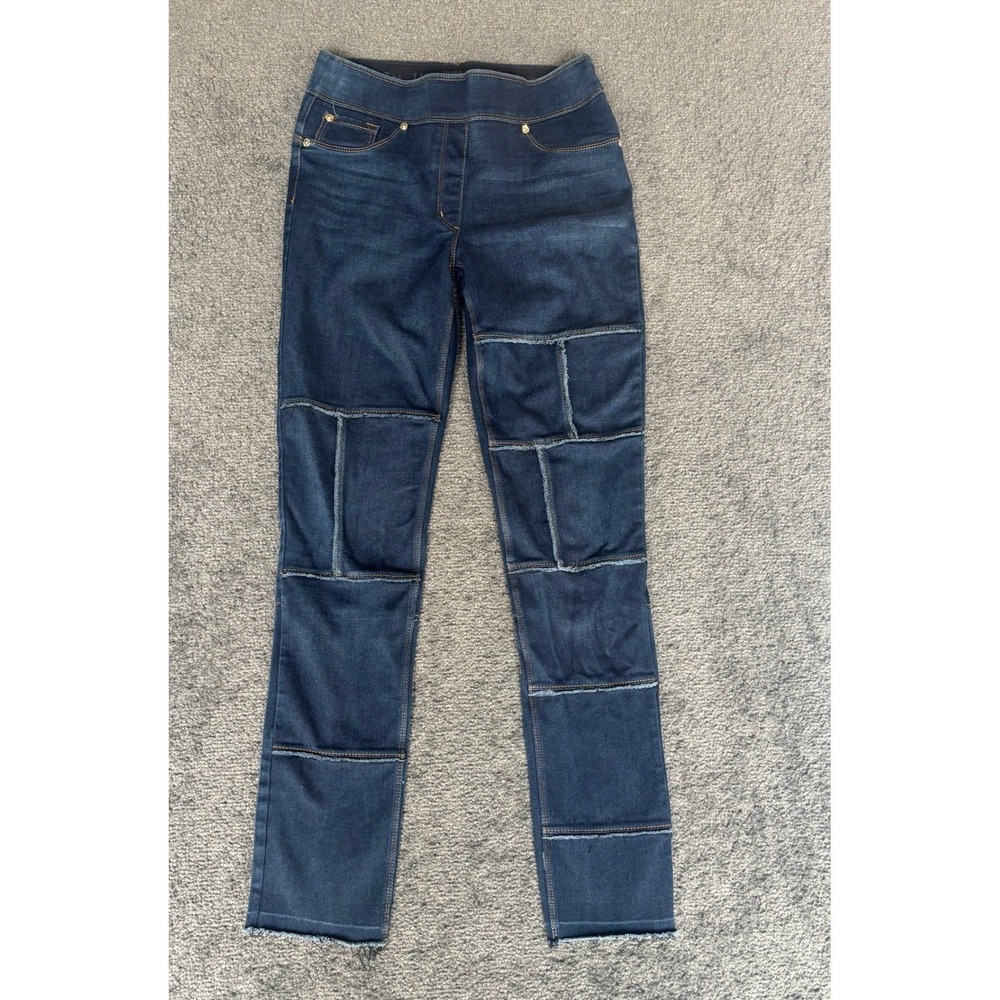 NYGARD Skinny Ankle Jeans Dark Wash Patchwork 360 4 Way‎ Stretch Women Size S